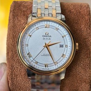 Omega De Ville Two-Tone Watch with White Dial